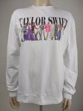 Tortured Poets Departments Taylor Swift white crew neck sweatshirt adult XS